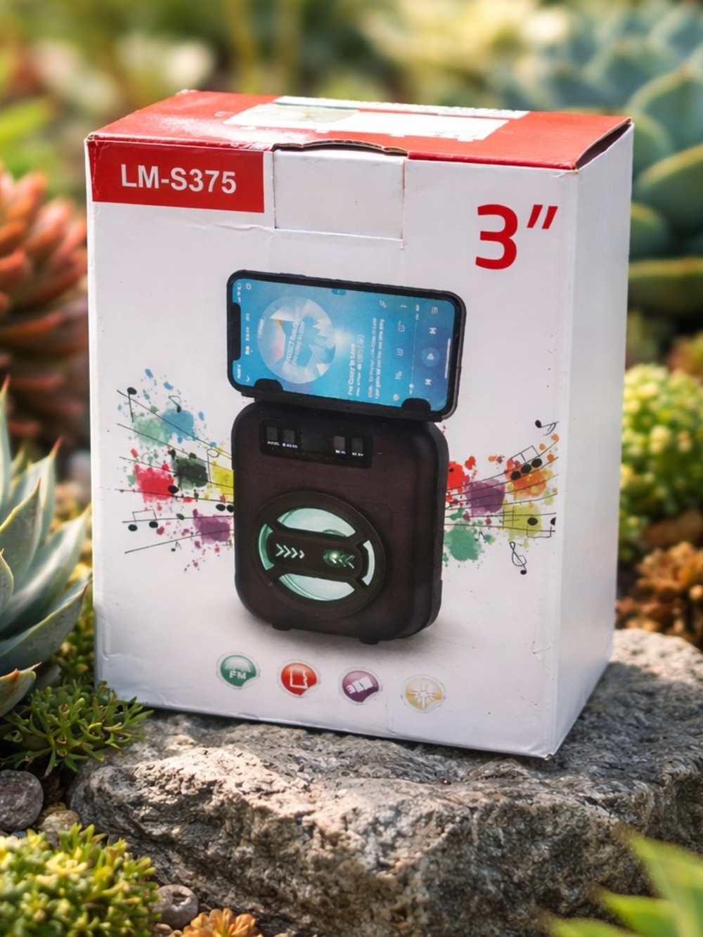 LM Portable Bluetooth Speaker 3" – Black with LED